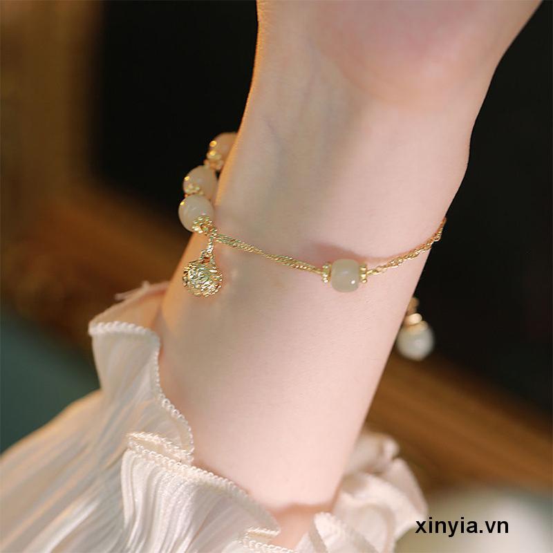 Vòng Tay Chuông Đá Ngọc Bích Nhân Tạo Hetian Làm Quà Tặng Cho Bạn Gái