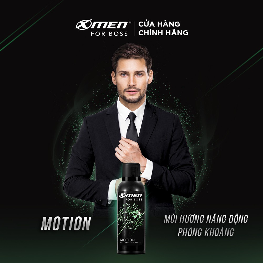 Xịt khử mùi X-Men for Boss Motion150ml, xịt khử mùi nam Mùi hương năng động phóng khoáng 150ml dành cho phái mạnh