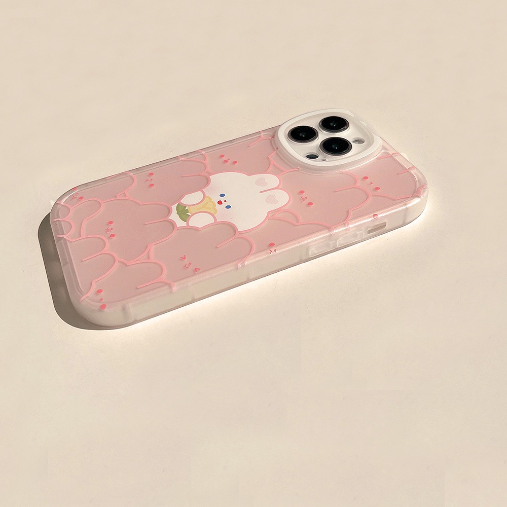 Ốp lưng iphone cạnh tròn Pink Bunny 13promax/13pro/13/12promax/12pro/12/11promax/11/7plus/8plus - Ina Case