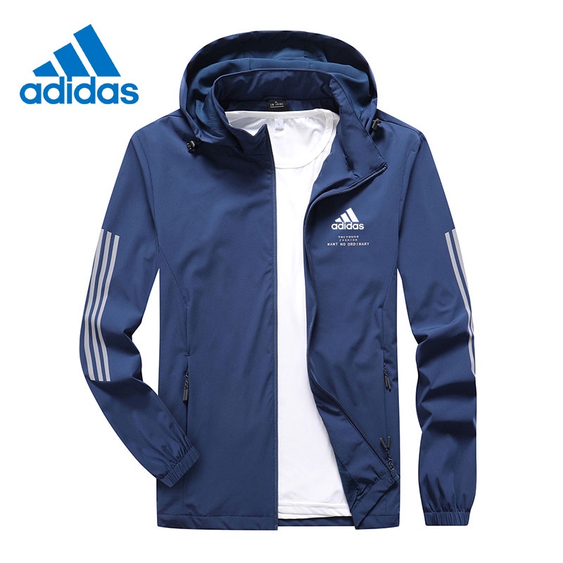 Áo khoác gió thể thao Adidas thoáng khí chống thấm nước cỡ L-8XL cho nam