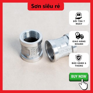 Bộ 2 măng sông, nối 2 đầu ren trong inox 304 – phi 21