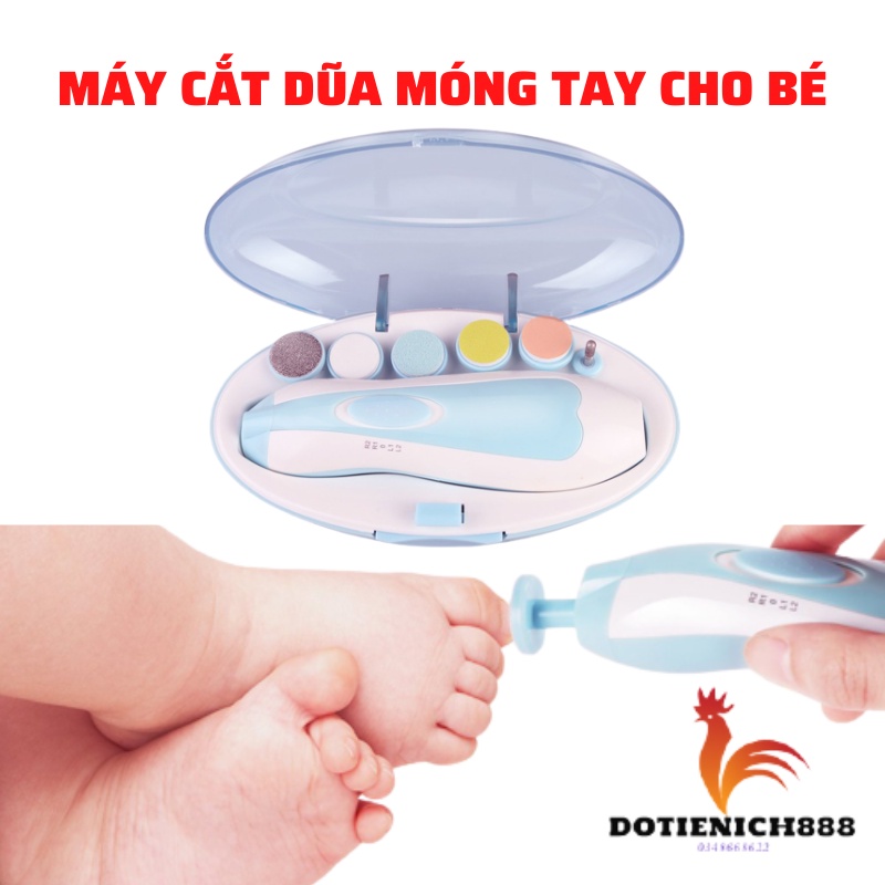 Máy Dũa Móng Tay Cho Bé, Bấm mài cắt móng tay trẻ sơ sinh thông minh 6 chức năng