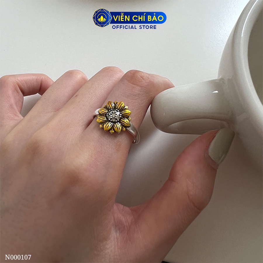 Nhẫn hoa hướng dương new chất liệu bạc Thái 925 thời trang phụ kiện trang sức nữ Viễn Chí Bảo N000107
