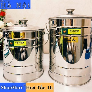 Bình nước inox 304 xô canh inox 304 dung tích 5 lít 10 lít 15 lít 20 lít 25 lít cao cấp chính hãng ViệtNam