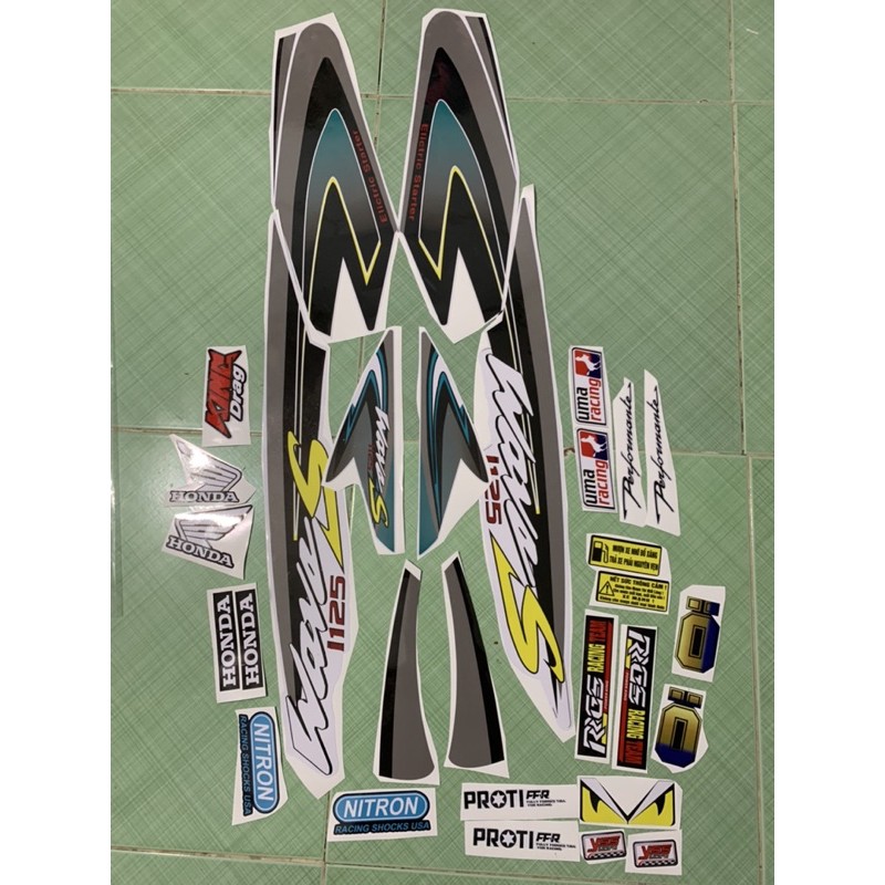 Tem wave 110 xám đen