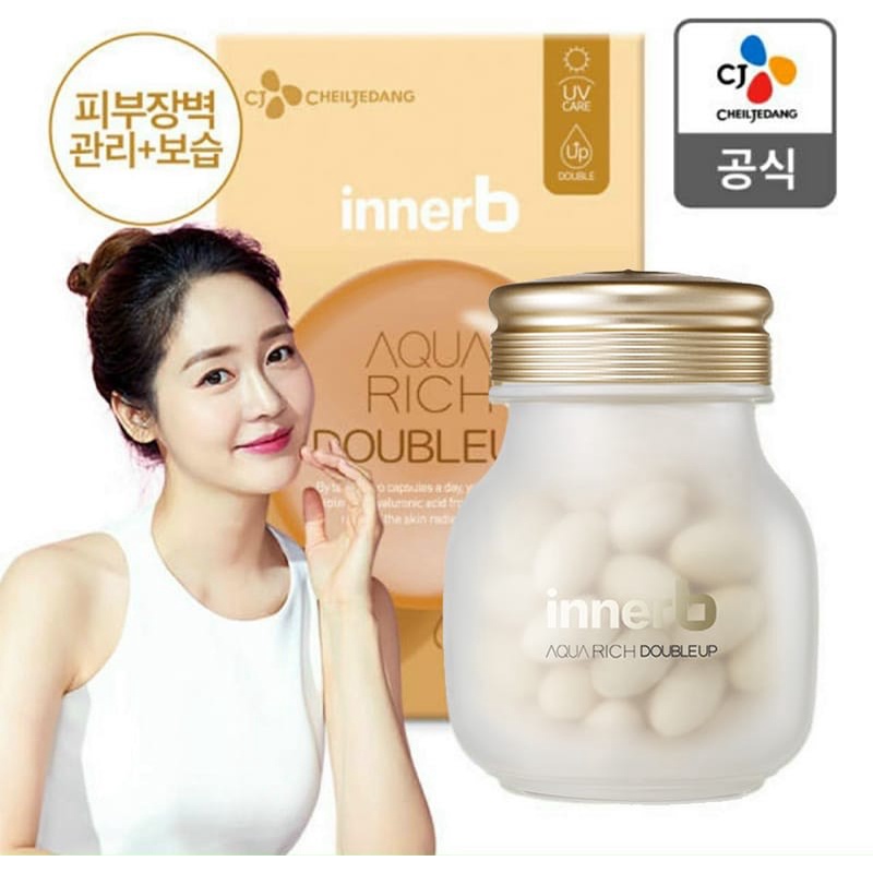 Thực Phẩm Bảo Vệ Sức Khỏe InnerB Aqua Rich Double Up Cấp Nước ( Mẫu mới 70 Viên x 600mg)