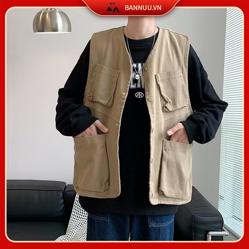Áo vest Nam Không Tay Phong Cách Hàn Quốc tank tóp nam Thời Trang áo gile Nam Nữ