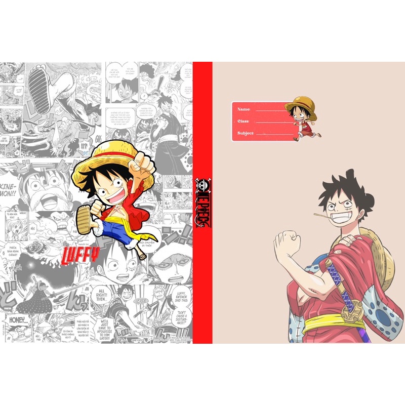 10 Tờ BÌA BAO TẬP ANIME ONE PIECE tặng Thời Khoá biểu