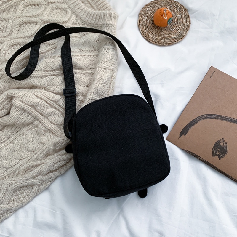 Túi Canvas Đeo Chéo Kiểu Dáng Dễ Thương Cho Nữ Sinh