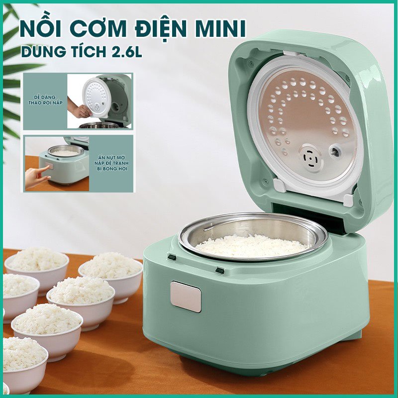 Nồi Cơm Điện Mini Đa Năng - Hàng Nội Địa Cao Cấp (Nấu Cháo, Chưng, Luộc) Phù Hợp Từ 2-3 người