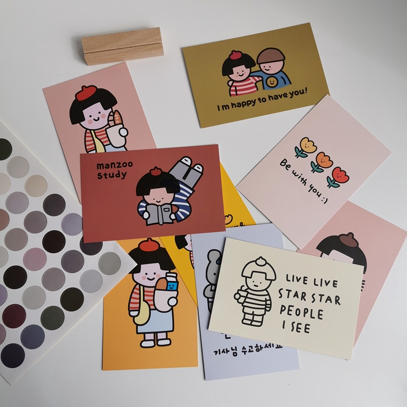 Set 9 Tấm Thẻ Dán Tường Hình Hoạt Hình Xinh Xắn | BigBuy360 - bigbuy360.vn