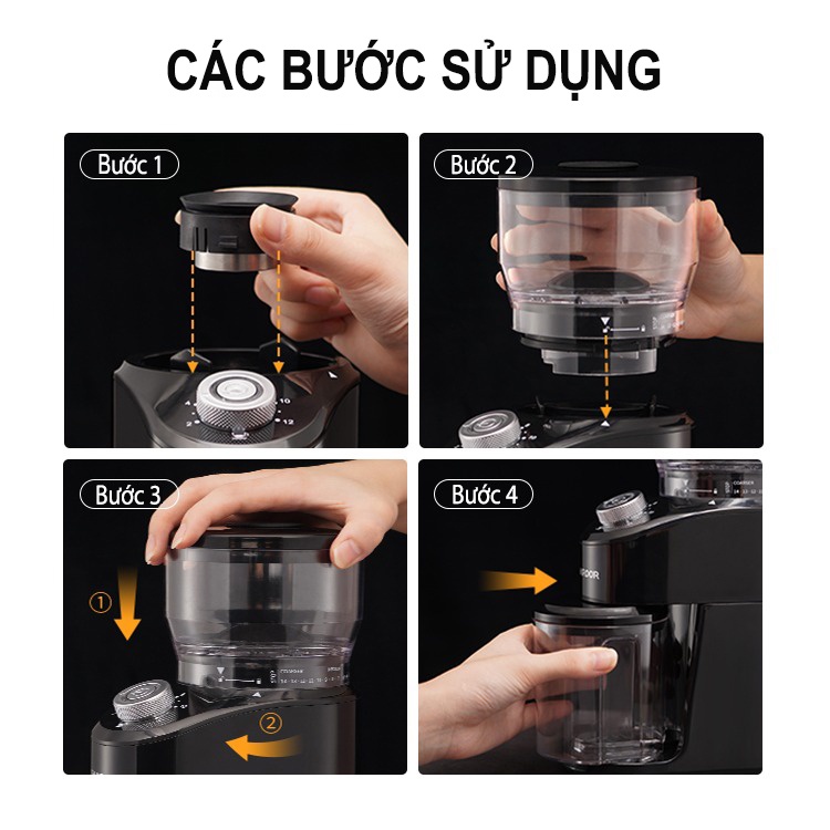 Máy Xay Cà Phê Cg845b Xay Cà Phê Hạt Cho Pha Chế Espresso, 14 Cấp Độ Xay Cafe Từ Thô Đến Mịn, Thiết Kể Để Bàn Mini