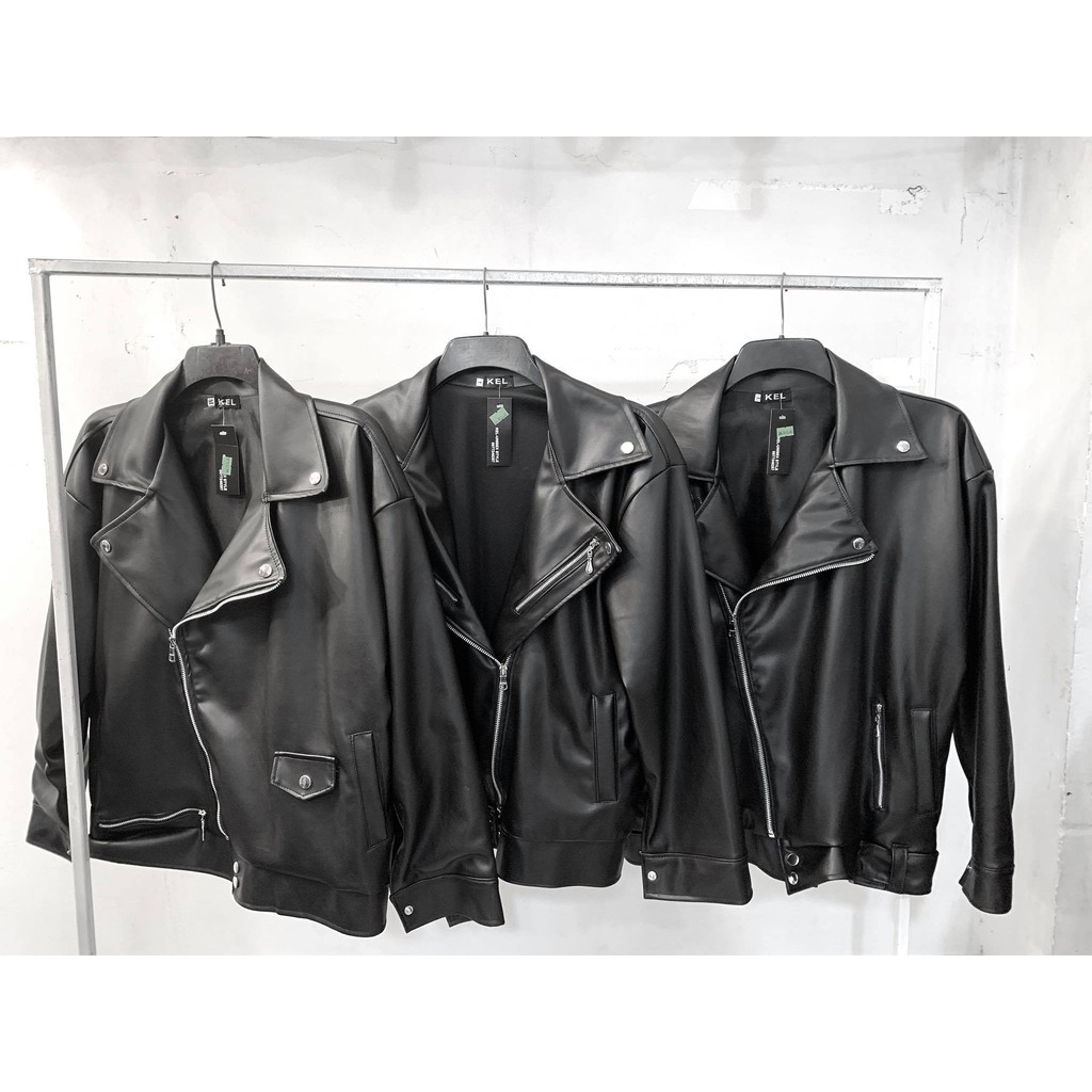 áo khoác jacket biker Đen