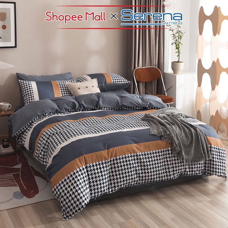 Bộ Chăn Ga Gối Nệm 5 Món SERENA MATTRESS CTLV11 Chất Liệu Cotton Living