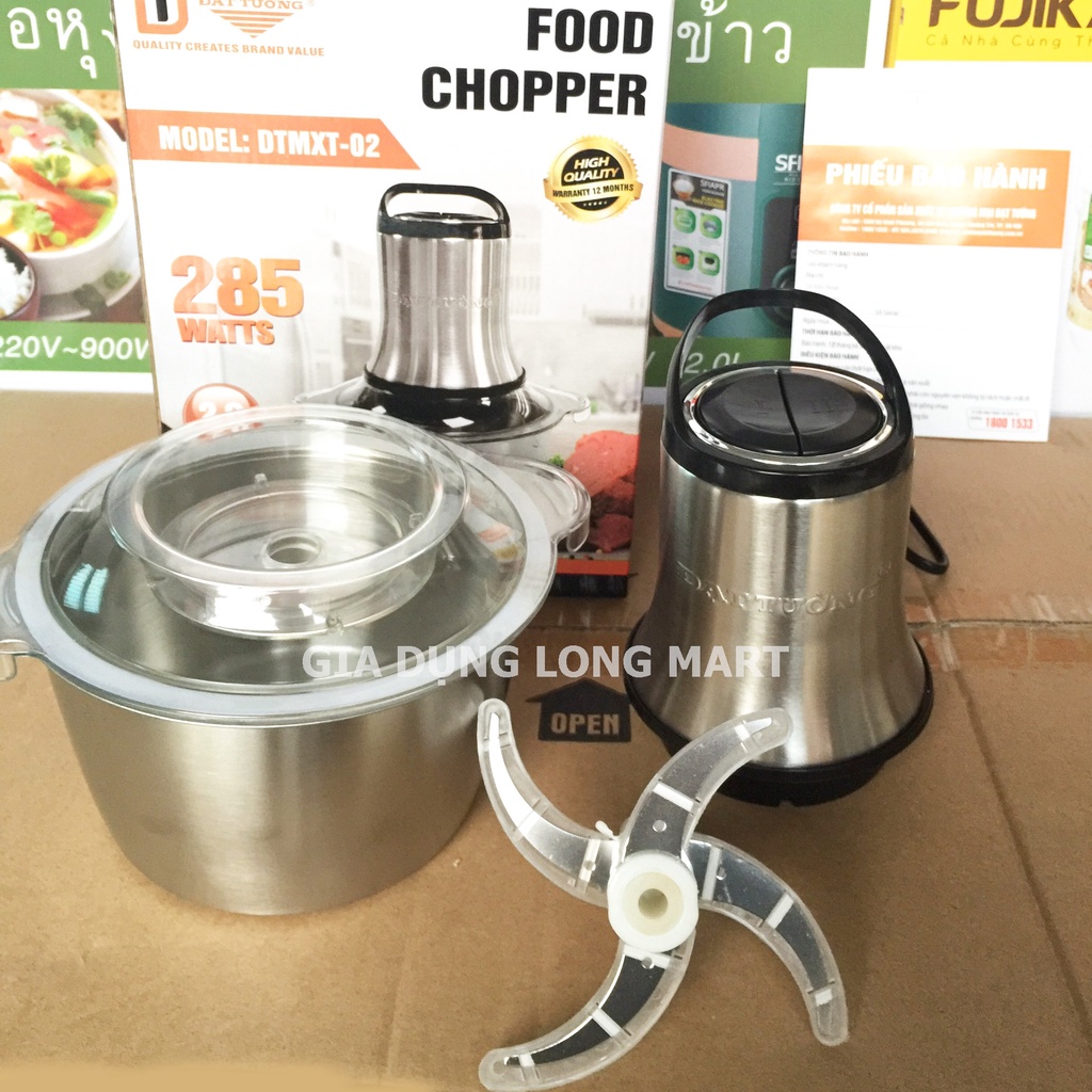 Máy xay thịt ĐẠT TƯỜNG DTMXT - 02 Máy xay thịt thực phẩm đa năng - Cối Xay Thịt mini, Hàng chính hãng Bảo Hành 12 Tháng