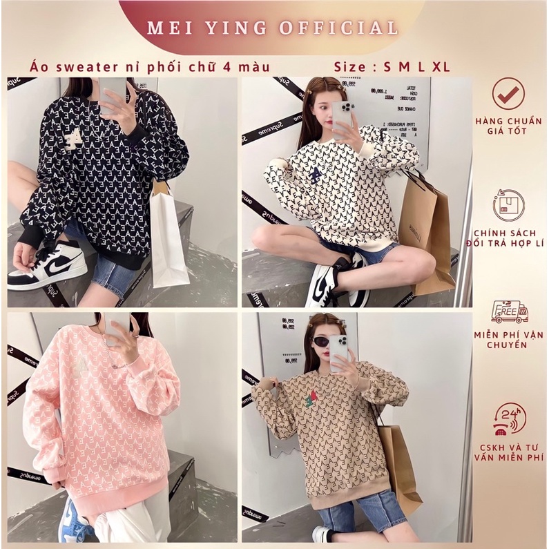 Áo nỉ sweater (ảnh thật, video). Áo hoddie form rộng cho nữ