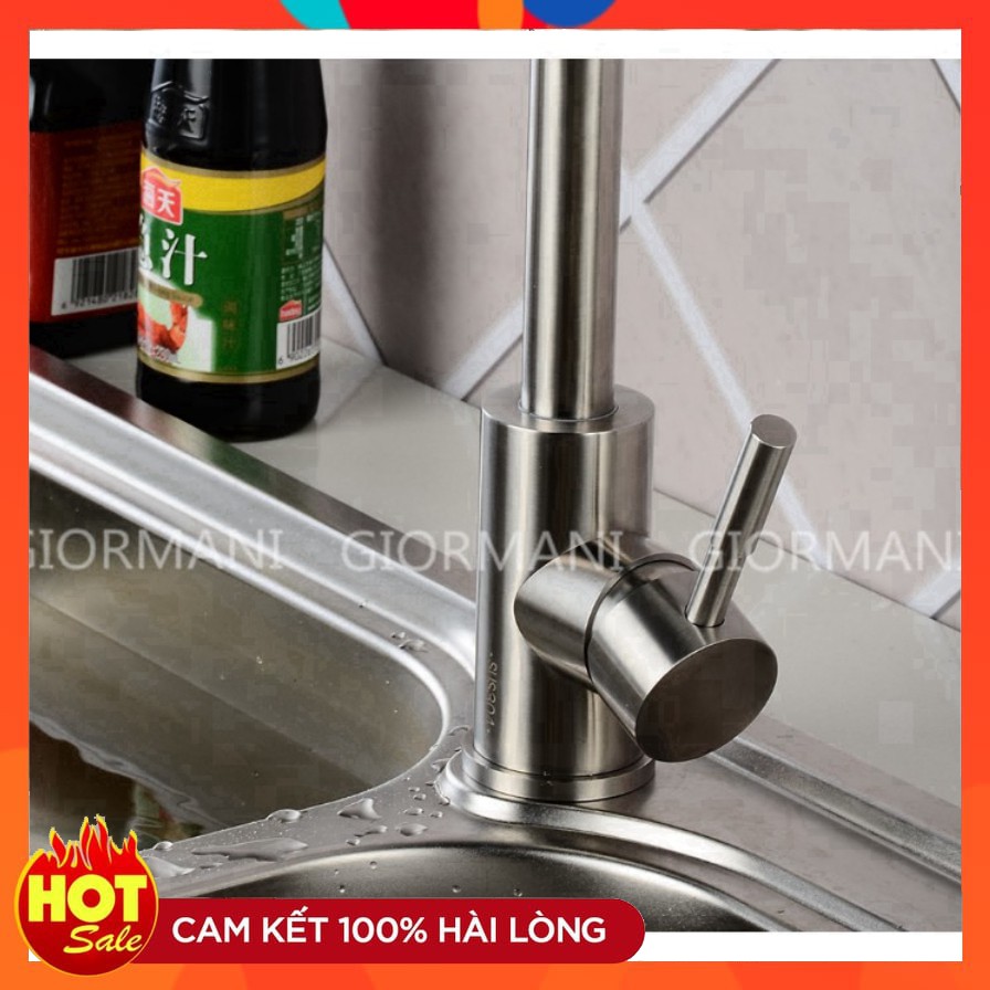 Vòi Rửa Bát Nóng Lạnh GIORMANI cao cấp Inox 304 VRB07 tặng đôi dây cấp inox