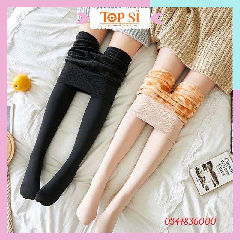 Quần tất nữ lót lông nhung cả bàn cao cấp giữ nhiệt Siêu Dày, Siêu Ấm, Siêu Dai 2 màu Đen Da, Tất nữ lót lông _ TS-TV30