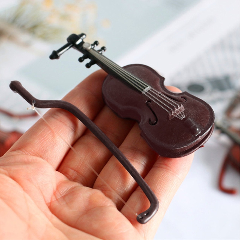 Đồ trang trí Đàn Violin Mini Hoàn Hảo Kèm Giá Đỡ Dùng Để Trang Trí Nhà Búp Bê