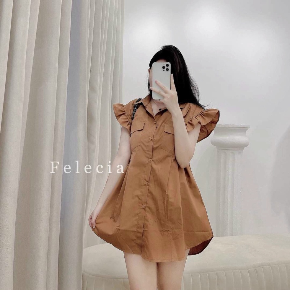 Áo sơ mi cộc tay bèo cánh tiên hotrend 2020 A606 Nội y xanh chất siêu mát, co dãn, mầu đen trắng