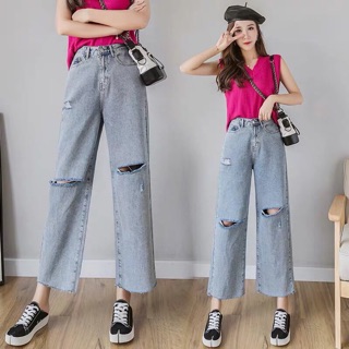 🔥Baggy Ống Rộng Rách Gối