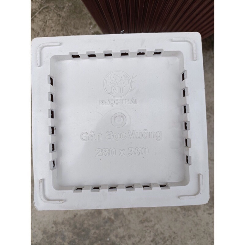 (35x27cm) Chậu nhựa trồng cây kiểu vuông cao gân sọc ,ảnh thật, hàng đẹp như hình