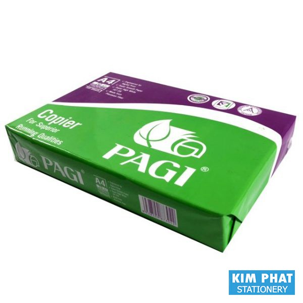 Giấy in photo A4 định lượng 70msg màu xanh tím PAGI (500 tờ)