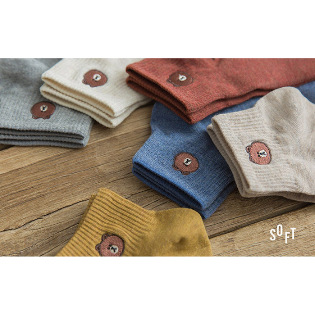 Vớ cotton mềm mại thoáng khí nhiều màu sắc thời trang Hàn Quốc 2020