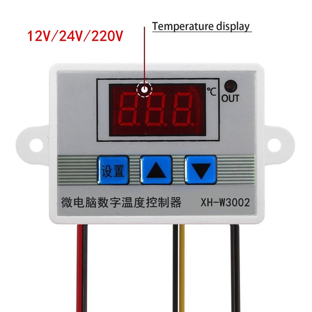 Đồng hồ đo nhiệt độ kỹ thuật số cho máy tính XH-W3002 DC 12V / 24V với đầu dò