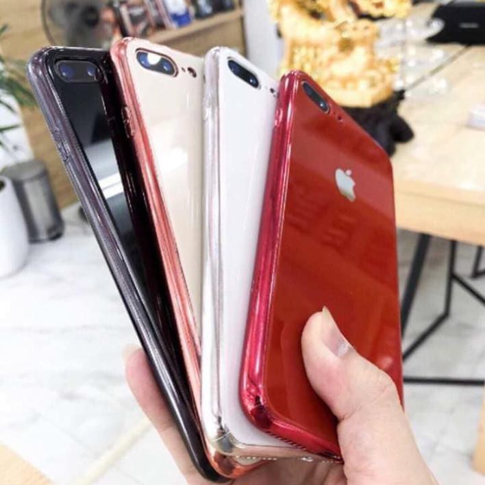 Ốp điện thoại kính cường lực viền dẻo cùng màu với lưng máy Iphone6/7/8/X/Xs/Xr/XsMax #8