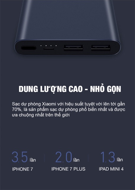 Sạc Dự PhòngXiaomi new 10000mah Gen 2S 2018 - Tem digiworl