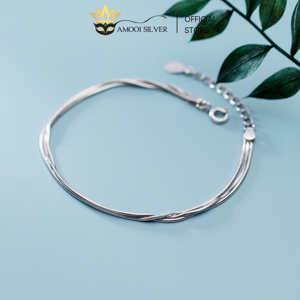 Lắc Tay Bạc S925 Cao Cấp Mẫu Sợi Mảnh 3 Dây Chắc Chắn - Amooi Silver AT33