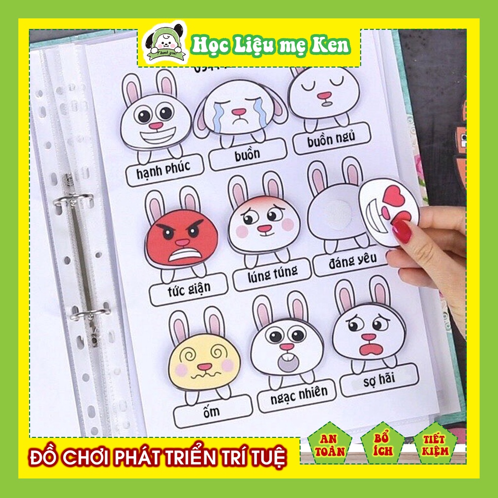 Học liệu bóc dán - Thỏ con nhiều cảm xúc