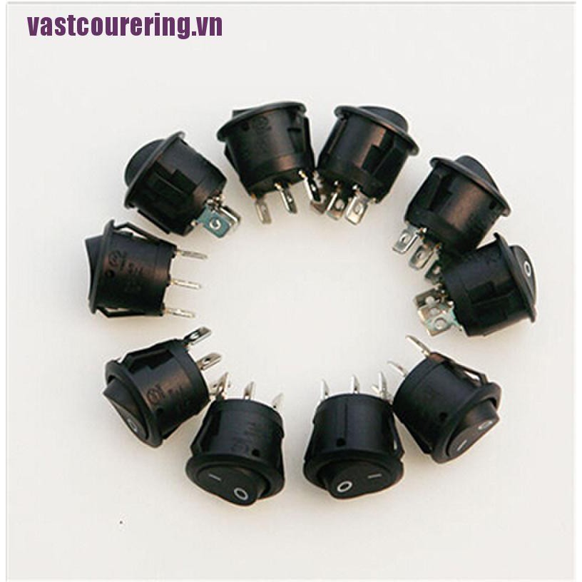 Chuyển Phát Nhanh♥Set 10 Công Tắc Bật / Tắt Mini 3 Chấu Màu Đen