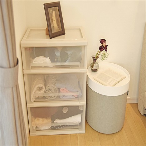 Tủ nhựa đa năng SANKO 3 ngăn DW12 màu be và trong suốt