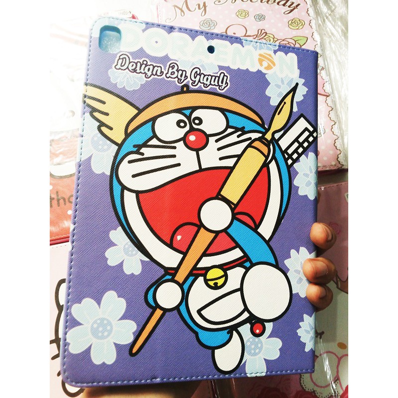 Bao da iPad mini 7.9inch (dùng chung mini1/2/3/4/5) Doraemon, Hello kitty khay lưng dẻo