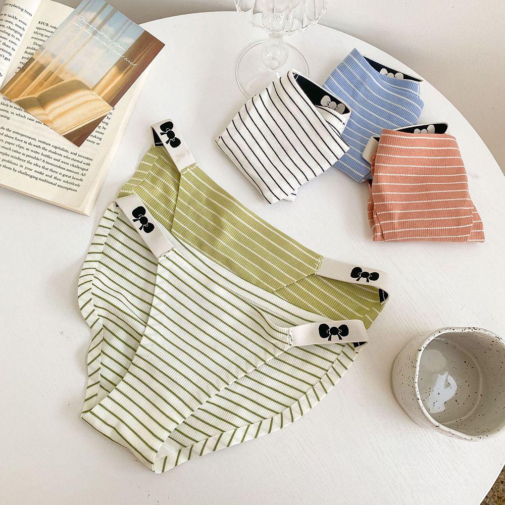 OCEANMAP Quần Lót Lưng Thấp Hoạ Tiết Kẻ Sọc Dễ Thương