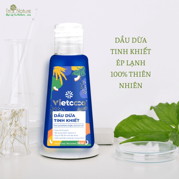Dầu Dừa 100% Nguyên Chất Vietcoco : HŨ 200ML - XỊT 130ML