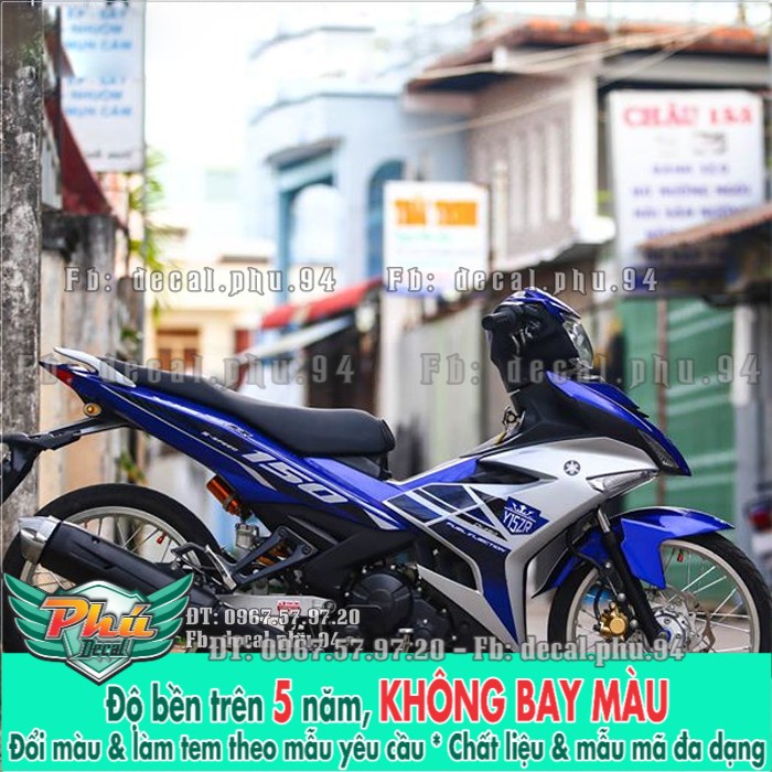 Tem rời EX 150 Y15 ZR bạc xanh  -1