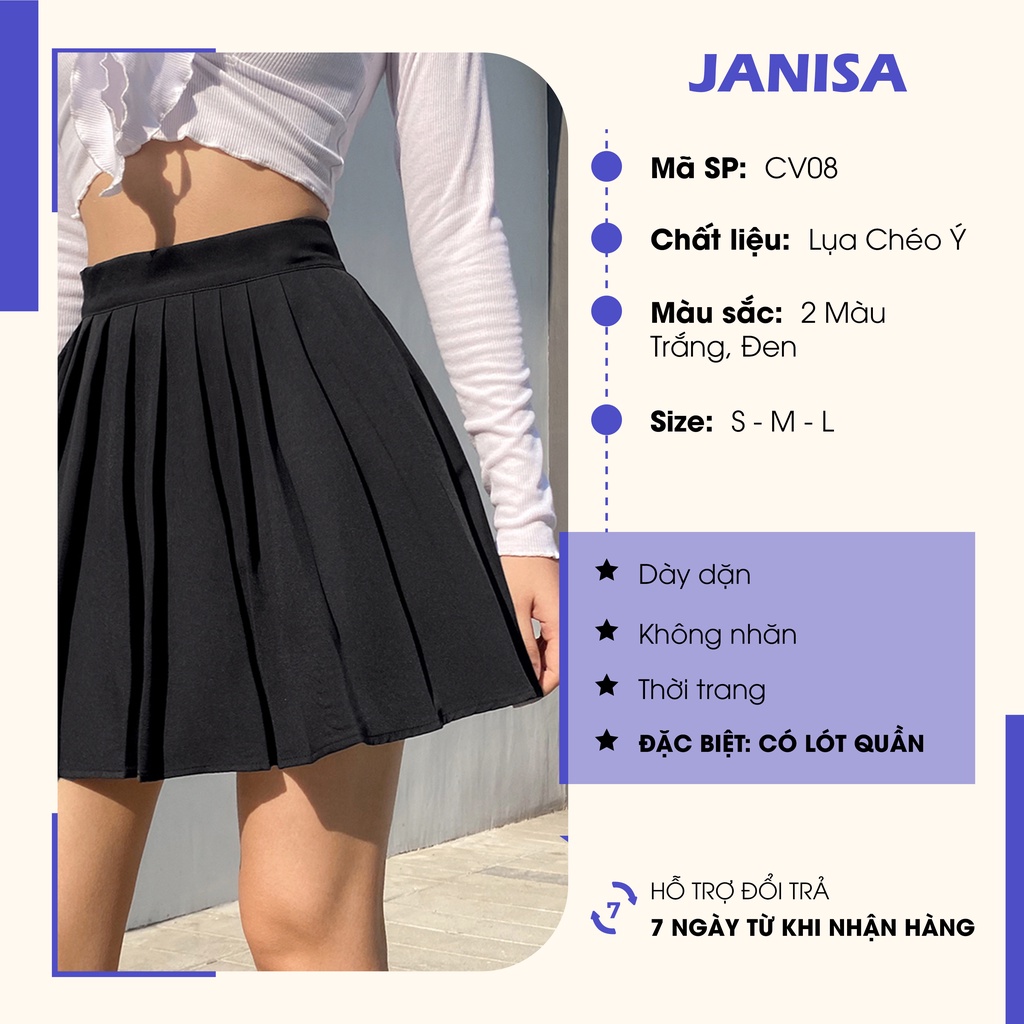 Chân váy xếp ly tennis ngắn công sở bigsize kiểu JANISA CV08 | BigBuy360 - bigbuy360.vn