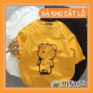 Áo thun nam nữ form rộng tay lỡ gấu teddy - áo thun phông rộng unisex freesize mẫu hàn quốc