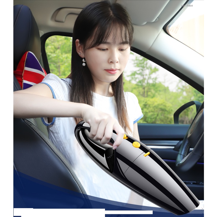Máy hút bụi ô tô cầm tay công suất cao 120W 9000Pa tích hợp sạc pin lithium -BH 12 tháng