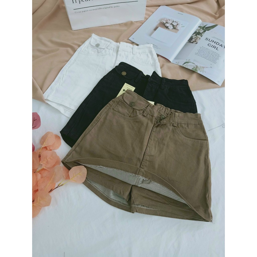 Chân váy ngắn chữ a HANOIJEA - Váy chữ a lưng cao siêu co giãn cao cấp hàng VNXK