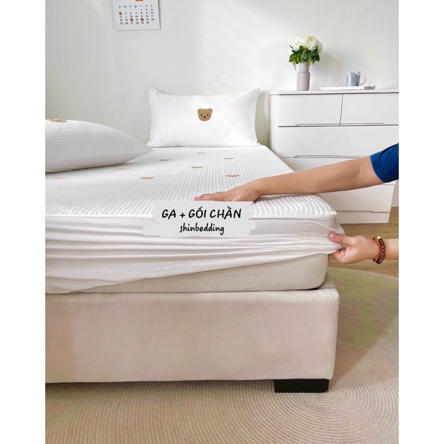 Set Ga Gối Cotton Chần Cao Cấp Mềm Thoáng Mát, Giữ Nhiệt Tốt_shinbedding