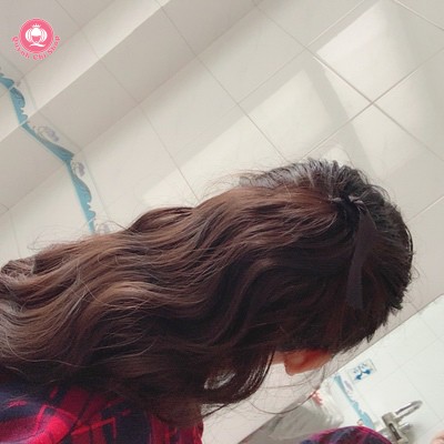 Đuôi tóc giả nữ xoăn xù ngang vai CAO CẤP, không bóng &amp; mềm mượt như tóc thật, dây cột chắc chắn tiện lợi