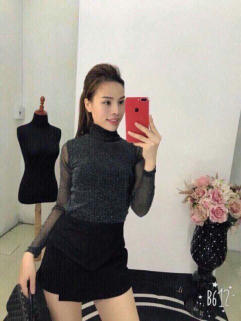 Áo thun nhũ cao cổ nhiều màu sắc