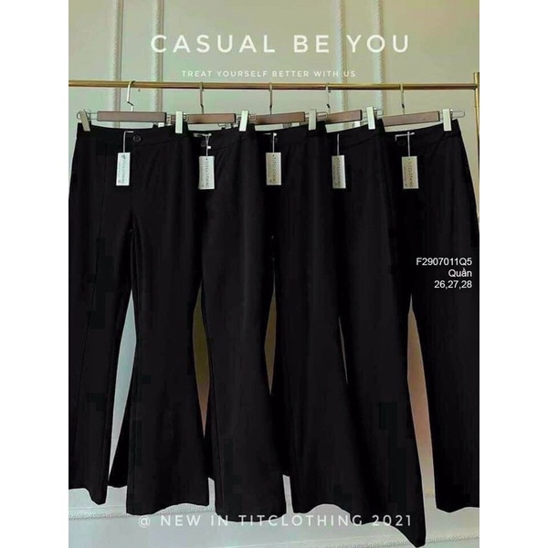 Quần tây dài đen loe ống kiểu TT2907