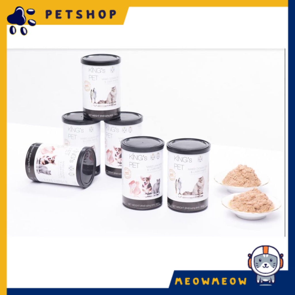 Pate cho mèo Kingpet 3 vị bổ dưỡng | Lon 380Gr | Pate dinh dưỡng dành cho thú cưng.