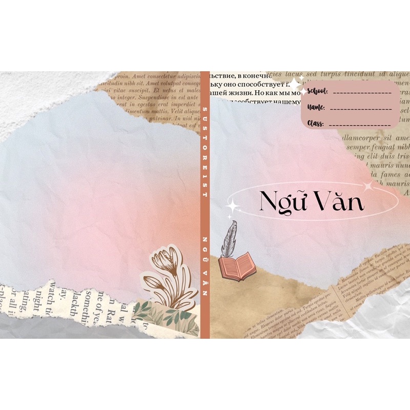 |COMBO| 13-20 Giấy bao tập theo môn cấp 2, cấp 3 chương trình mới, cũ cho mọi kích thước tập