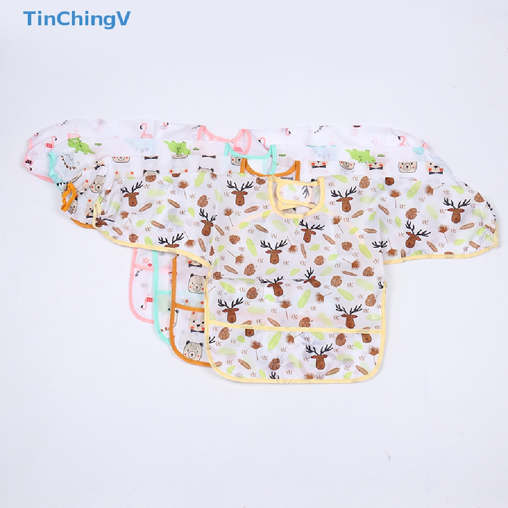 [TinChingV] Tạp Dề Dài Tay Chống Thấm Nước Có Túi Dành Cho Trẻ Em Tập Ăn [Mới]